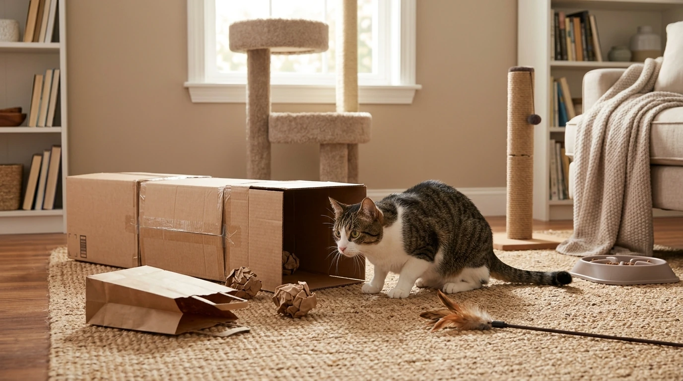 Indoor Cat Enrichment: DIY Toys & 7-Day Play Plan